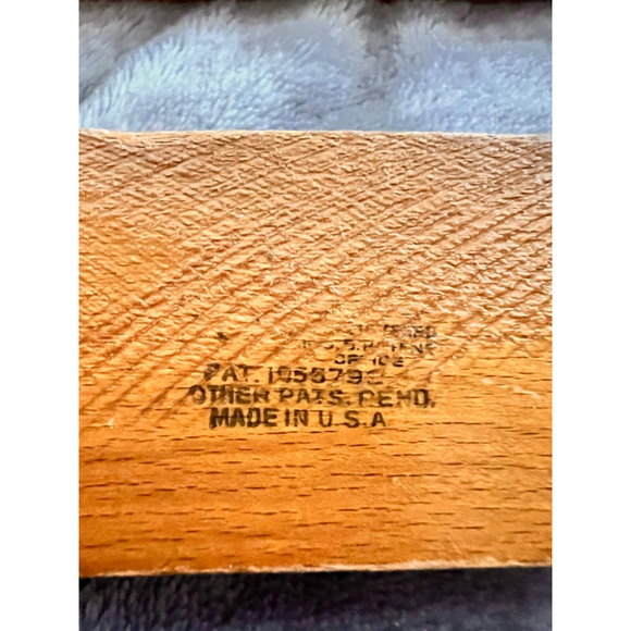 Setwell Vintage Wooden Pants Hangers Brown/Green Set of 4 - Picture 3 of 9